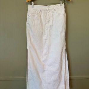 White Denim Maxi Skirt